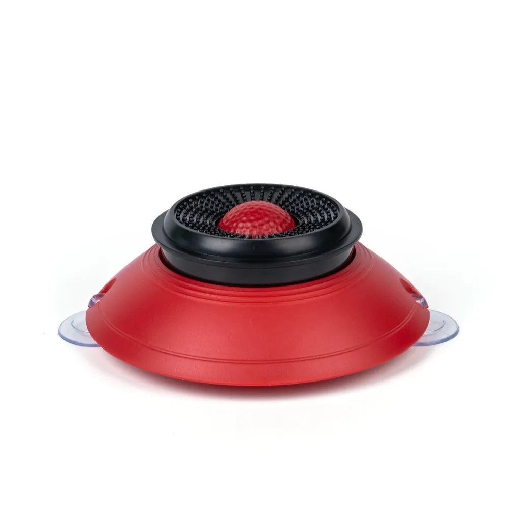 Anti-Choking Dog Licking Bowl Non-Slip Base Food-Grade Slow Feeder Dog Bowl with Rolling Ball Massage Dot Cat Treat Bowl Oasis Select Red