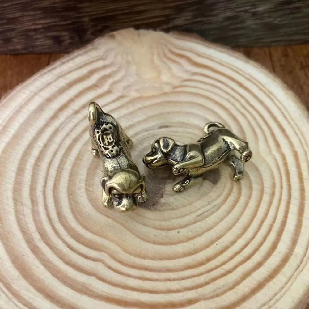 Solid Brass Zodiac Dog Figurine | Feng Shui Tea Pet Decor