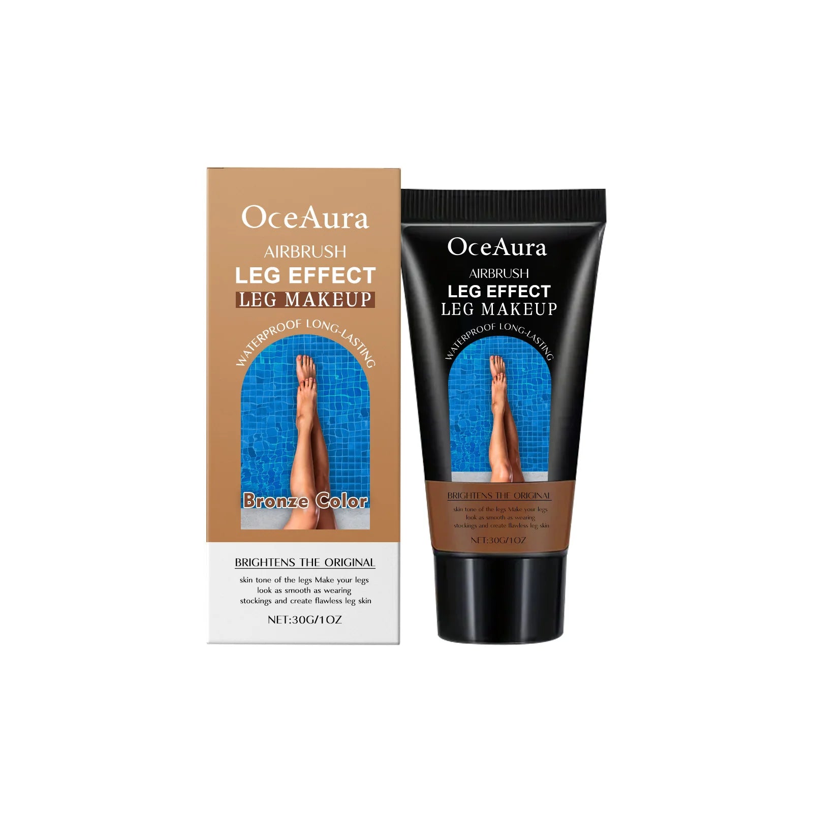 Leg Makeup Lotion Even Skin Tone Lasting Fake Tanning Wheat Tan Brown Oasis Select 30g Bronze Color