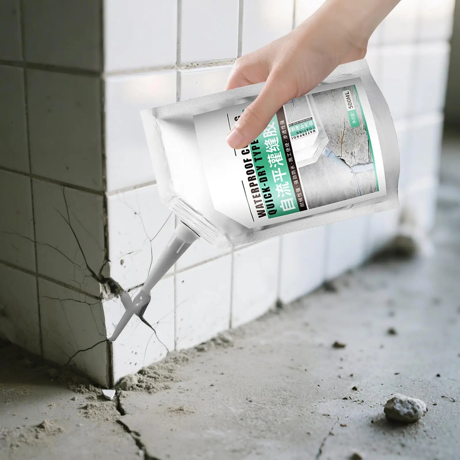 Concrete Repair Sealant 500ml Concrete Repairing Adhesive Wear-Resistant Quick-Drying Crack Sealing Glue for Wood Brick Roof Oasis Select