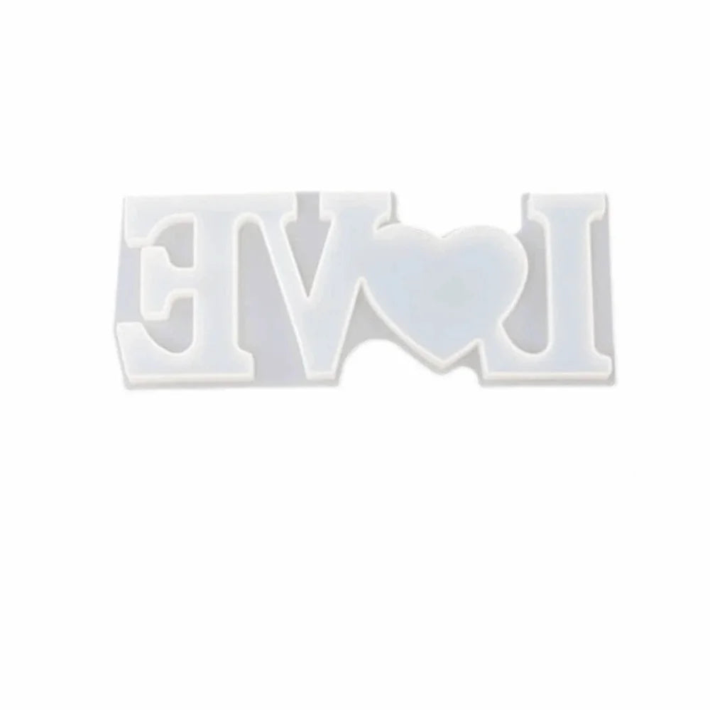 Heart Shape Silicone Love Mold Handmade English Letters DIY Resin Crafts Romantic Non-stick Epoxy Resin Mould Wedding Decor Oasis Select Style A S