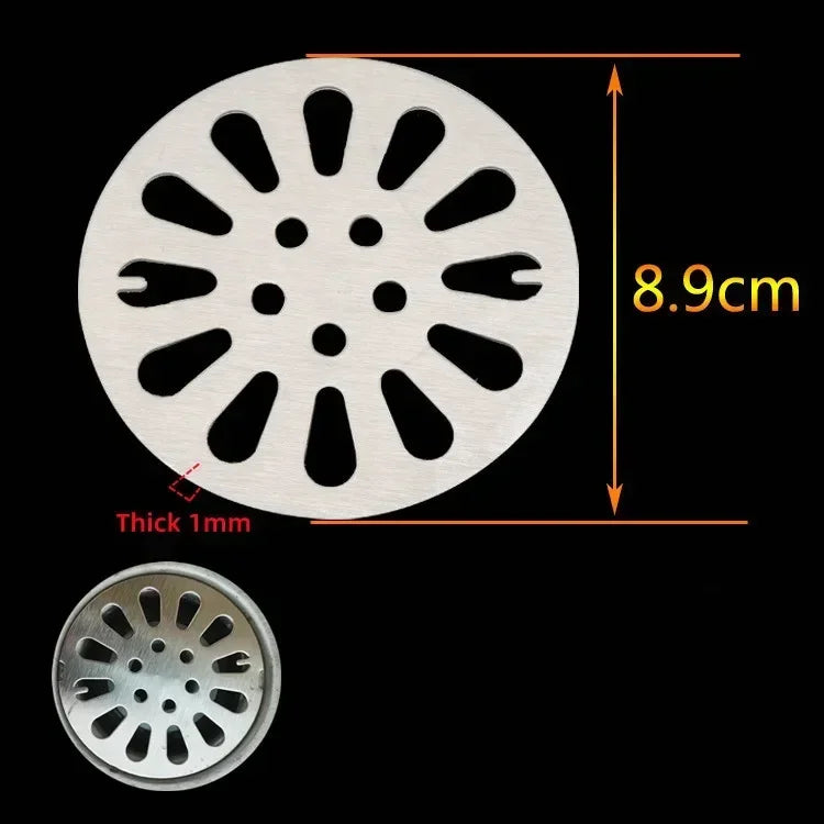 Universal Stainless Steel Round Floor Drains Cover Plate Sink Strainer Anti-clogging Shower Drains Hair Catcher Bathroom Fixture Oasis Select 8.9cm