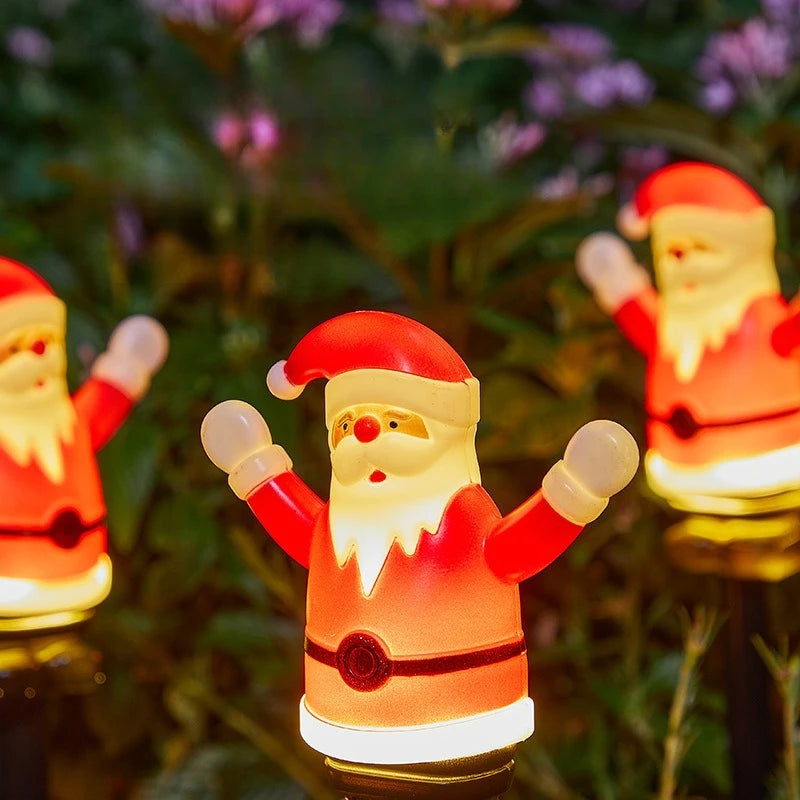 Solar-powered Santa Claus Ground Plug Light, LED Waterproof Garden Outdoor Lawn Light, Holiday Decorative Light Oasis Select