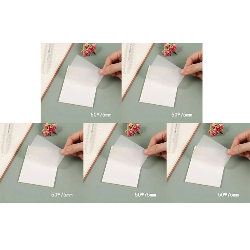 50-250Sheets Transparent Waterproof Posted It Sticky Note Pads Notepads Posits for School Stationery Office Supplies Oasis Select Small-250 sheets