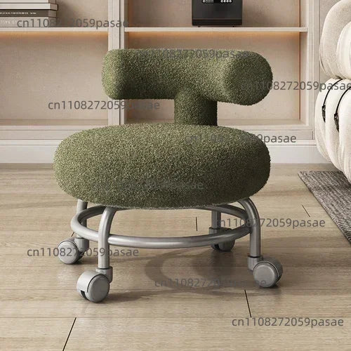 Professional Barber Chairs For Hairdressing, Household Pulley Low Stool With Baby, Lamb Wool Roller Low Stool Oasis Select C