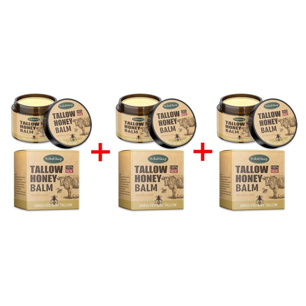 Tallow Honey Facial Moisturizer Cream Nourishing Damaged Soothing Dryness Deep Hydration for Valentines Gift Face Skin Care Balm Oasis Select 60g Boxed X 3PCS