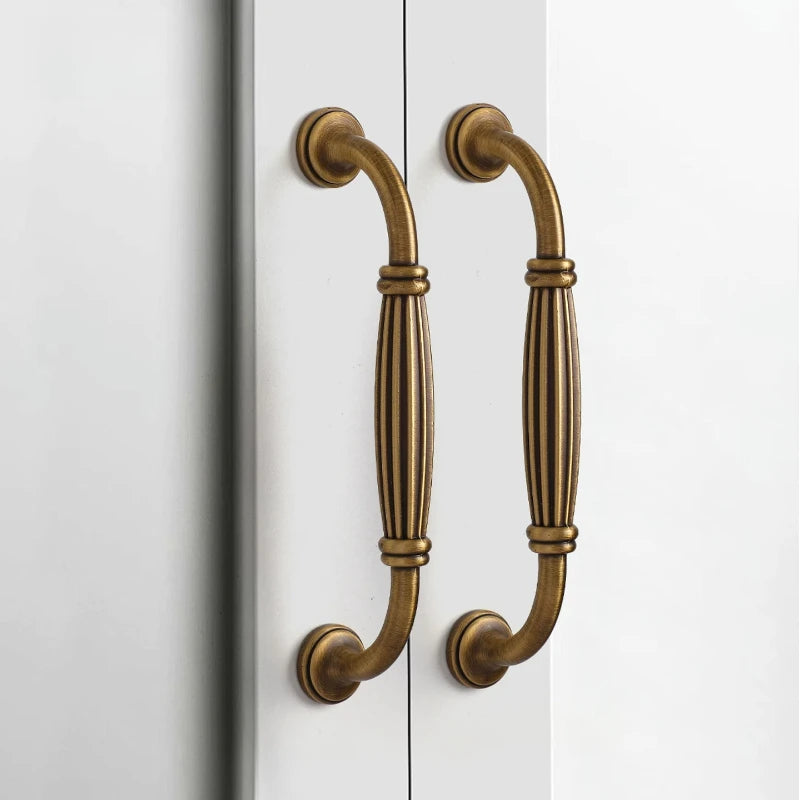 Brass French Handle Light Luxury Style Wardrobe Drawer Cabinet Gold European Cabinet High End Bronze Middle Ancient Style Handle Oasis Select