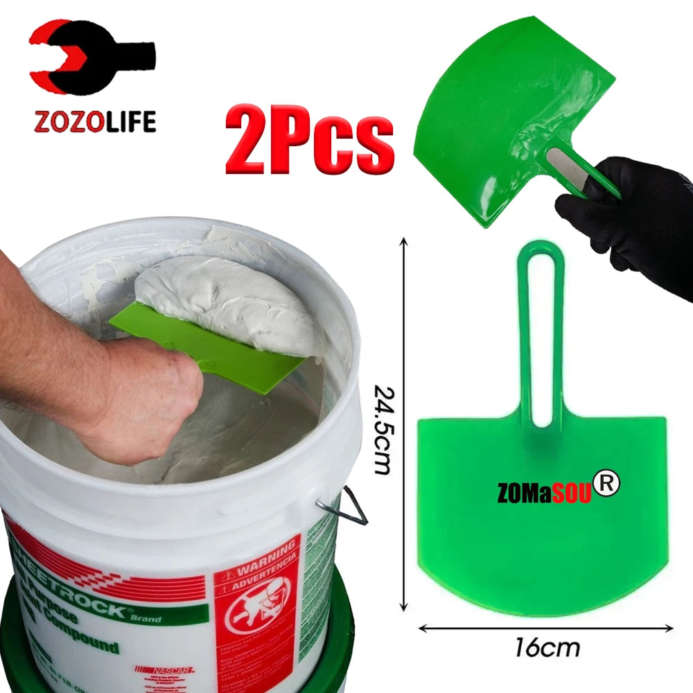 1/2Pcs Curved Bucket Scoop Scraper Spackle Paint Putty Knife Drywall Finishing Plaster Scraping Decals Patch Construction Tools Oasis Select 2PCS