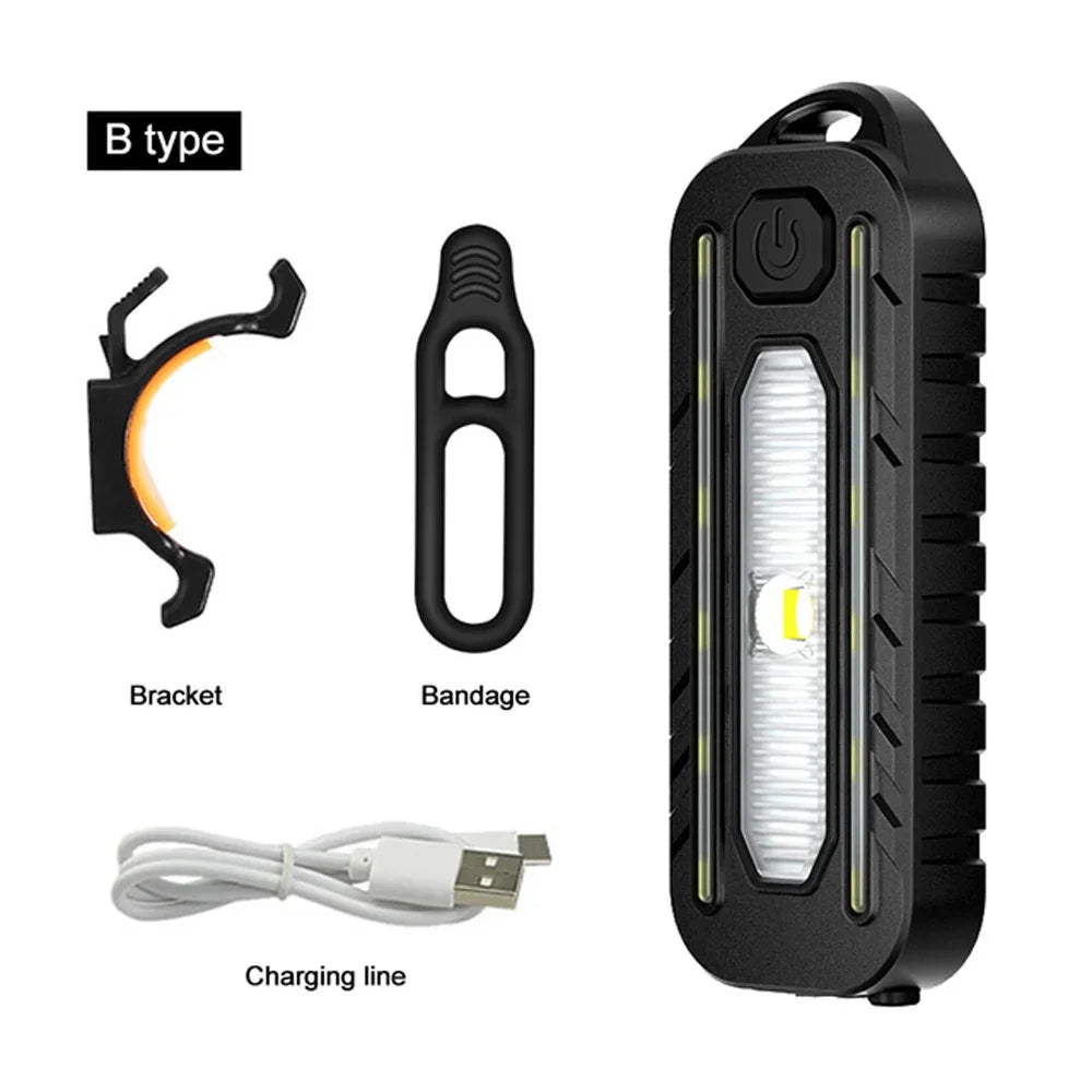 USB Rechargeable LED Red Blue Caution Emergency Police Light with Clip Shoulder Flashing Warning Safety Torch Bike Tail Lamp Oasis Select W676 Type B