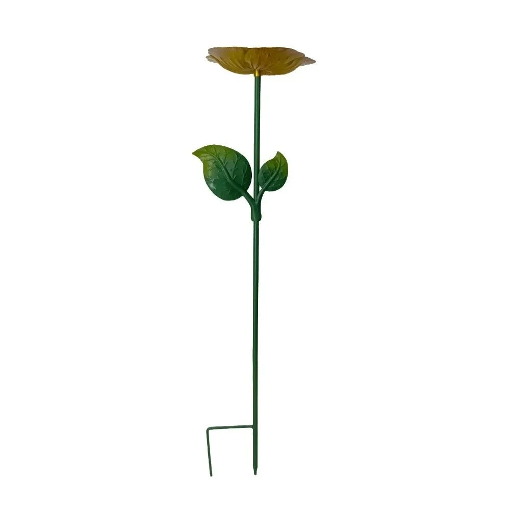 Iron Flower Bird Bath – Large Capacity Garden Dish | Oasis Garden Bird Bath Oasis Select A-Yellow
