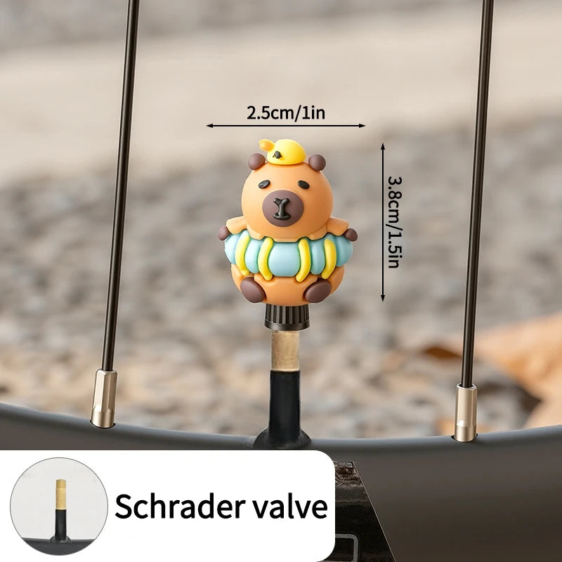 Tire Valve Cap Cartoon Universal Wheel Dust Cover Cute Air Stem Caps For MTB Mountain Bike Motorbike Accessories 1 Pcs Oasis Select H Schrader valve1PC