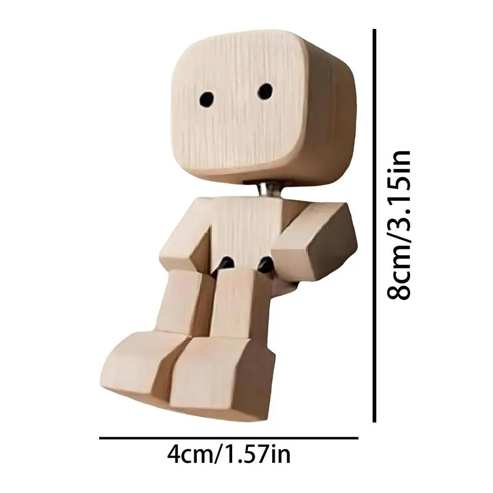 Shaking Feet Wooden Doll Car Dashboard Decoration Car Accessories Sculpture Decor for Sedan Truck SUV RV Living Room Home Oasis Select A