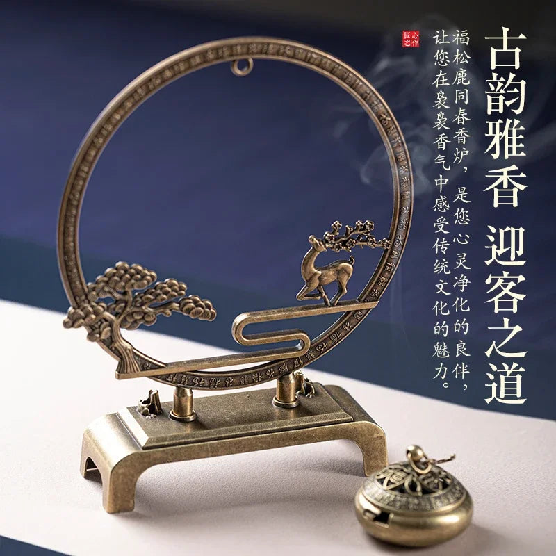Welcome Pine Incense Burner Decoration Household Indoor Hanging Incense Burner Chinese Retro Censer Oasis Select