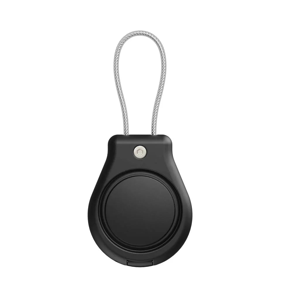 Waterproof AirTag Case with Steel Cable & Keychain Holder AirTag Protective Case Oasis Select black