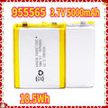 New 3.7V 5000mAh Lithium Polymer Batteries 955565 Rechargeable Battery For Power Bank Bluetooth Speakers Tablet DVD Accessories Oasis Select 2PCS China Mainland