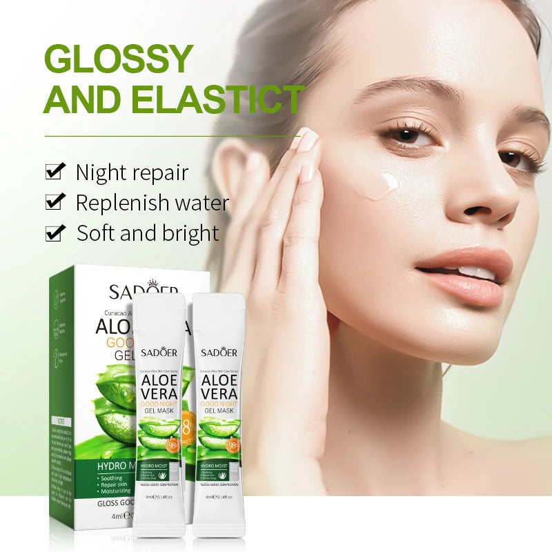 20pcs/box SADOER Sleeping Facial Masks Face Moisturizing Hydrating Anti-aging Whitening Anti Wrinkles Face Mask Facial Skin Care Oasis Select Aloe Vera