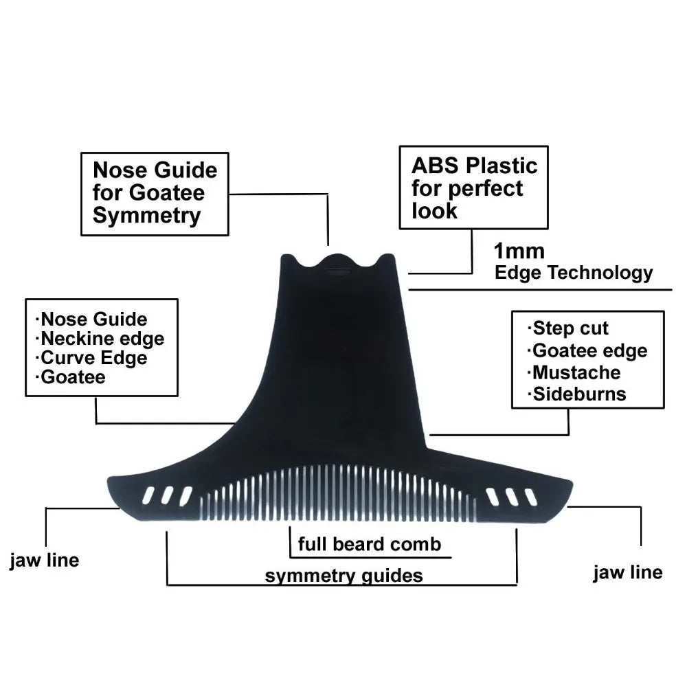 Beard Shaping Tool Non Slip Line Up Guide with Comb for Sharp Cheek Neckline Universal Men Grooming Barber Accessory Oasis Select