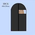 5PCS Dustproof Cloth Cover Bags Clothes Hanging Garment Dress Suit Coat Dust Cover Home Storage Bag Pouch Case Organizer Oasis Select 5pcs Black-60X120CM