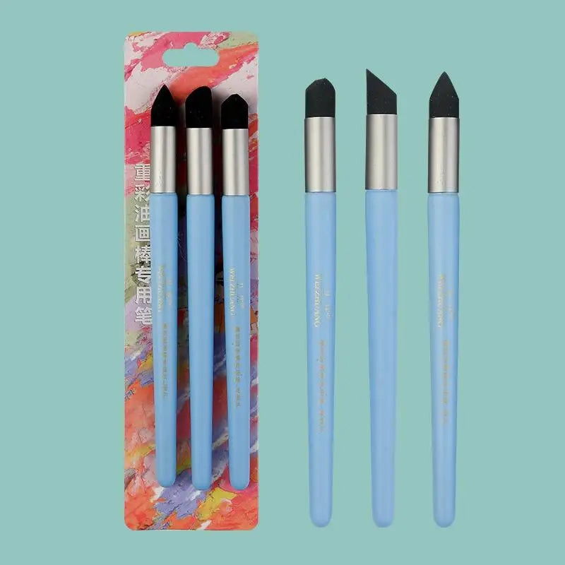 2/3Pcs Non-shedding Soft Sponge Mixing Stumps Multi Shape Tips Oil Pastel Smudge Pen for Art Exam Creation Use Oasis Select A2