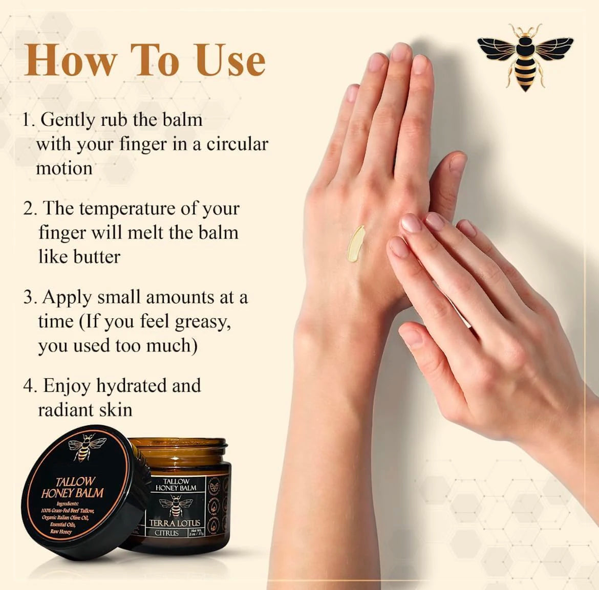 Tallow & Manuka Honey Cream 60g – Nourishing Moisturizer