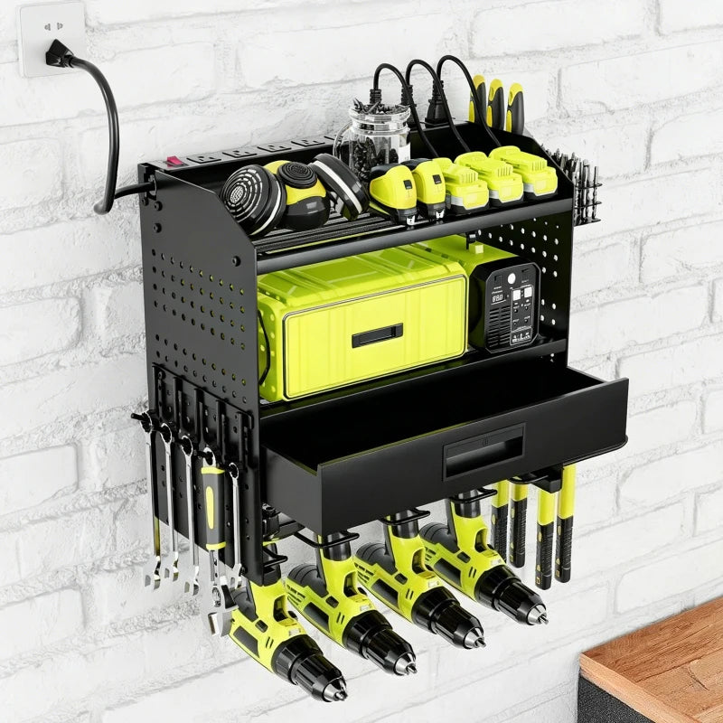 Drill Screwdriver Tool Storage Rack Wrench Pliers Hole Plate Finishing Rack Wall Tool Storage Rack Oasis Select