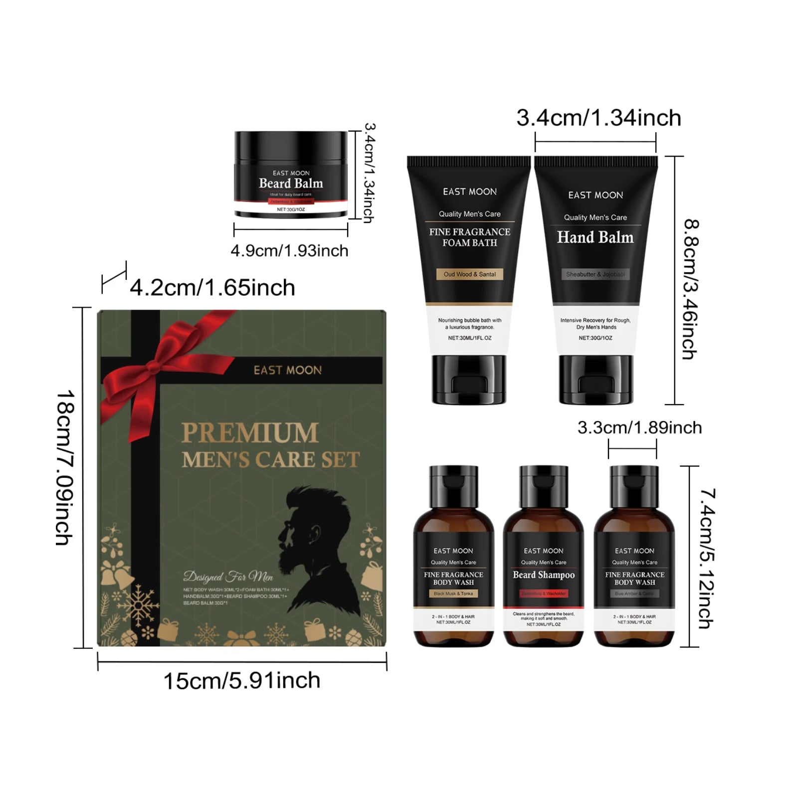 Men's 5-in-1 Grooming Gift Set – Beard, Body & Hand Care Men's Grooming Gift Set Oasis Select 1 set