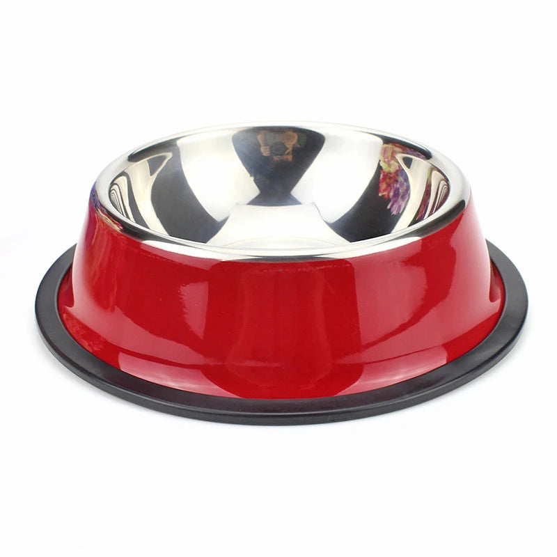 Stainless Cat Bowls Pet Steel Bowl Set Food Water Bowl for Dogs and Cats Anti-skid Cats Supplies Oasis Select Red 22cm