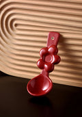 Ceramic Flower Spoon Coffee Spoon Milk Dessert Spoon Long Handle Soup Spoon Internet Celebrity High-Value Kitchen Tablewear Oasis Select Red