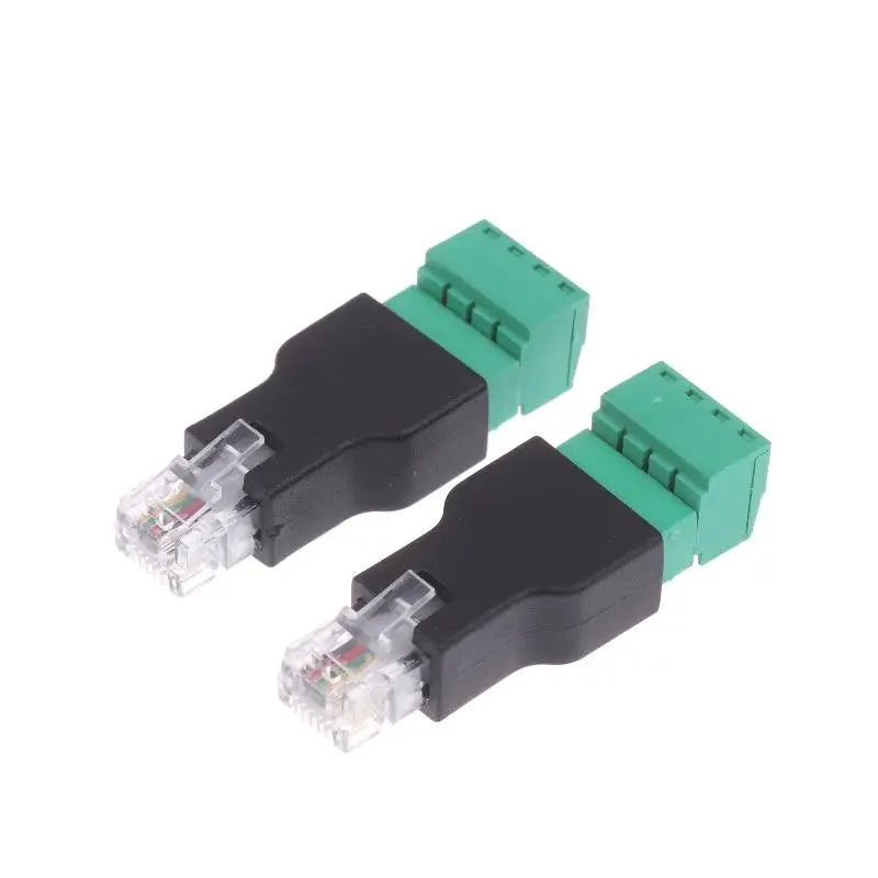 1/2Pcs 6P4C Male To 4 Pin Screw Terminal Converter RJ11 Ethernet Connector For Phone Receiver Extend Cable Adapter Oasis Select A2