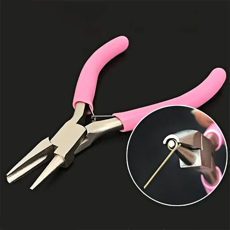 1Pc Pink Professional Round Concave Pliers High Quality Carbon Steel Plier Used for DIY Jewelry Making Manual Jewelcrafting Tool Oasis Select