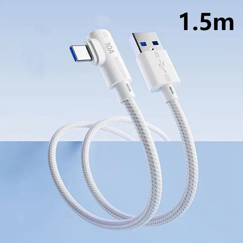 240W USB-A to USB-C 90° Fast Charging Cable 1M 1.5M 2M