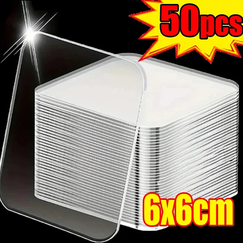 Ultra-strong Glue Double Sided Adhesive Tape Transparent Square Wall Stickers Patch for Bathroom Seamless Waterproof Nano Tapes Oasis Select