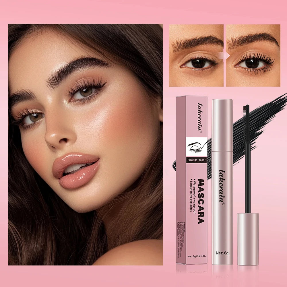 Liquid Black Mascara Smudge-proof Waterproof Eyelash Makeup Curling Volume Lashes Sweat-proof Lengthening Eyelash Women Makeup Oasis Select