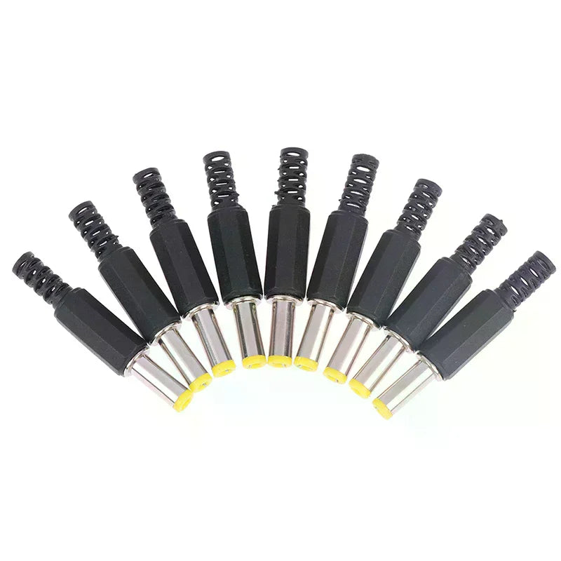 10PCS High Quality DC Power Male Plug 5.5*2.1*14MM Adapter Connector Plug Welded DC Head Oasis Select