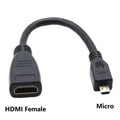 Micro HDMI-Compatible Cable Micro To HDMI Female Data Transmission Line Cable for Raspberry Pi 5/Pi 4 Hero 7 6 A6000 Camera HDTV Oasis Select black 0.15m