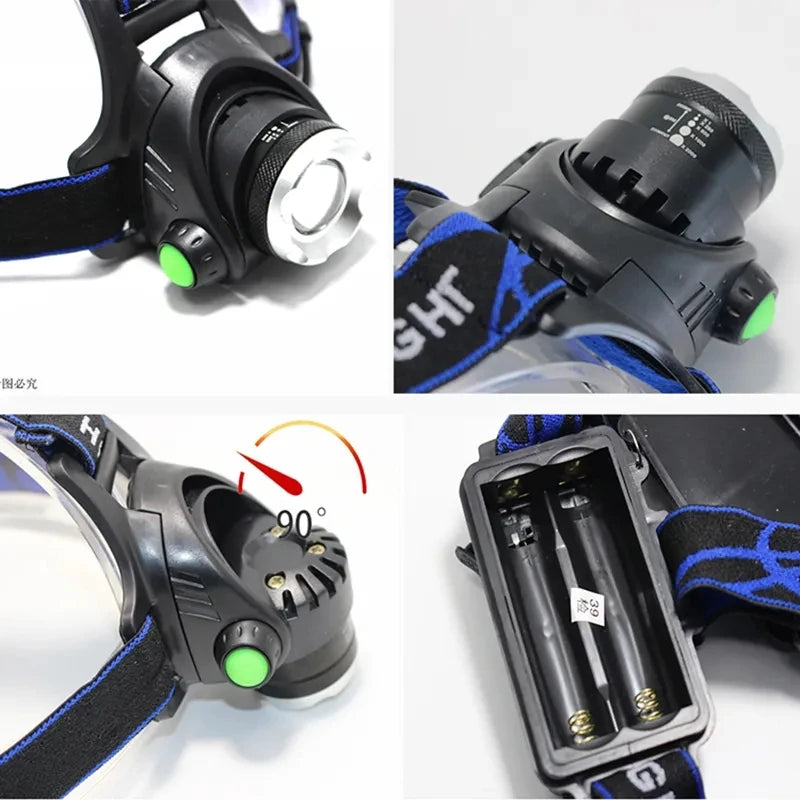 Powerful LED Induction Headlamp Use18650 Rechargeable battery Headlight Aluminium Outdoor camping Lamp High Lumen Head Torch Oasis Select
