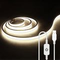 5V USB COB LED Neon Strip Lights 1-5M Waterproof Flexible Neon Tape for Bathroom Cabinet Home Decor Room TV Backlight Oasis Select Natural White 5m