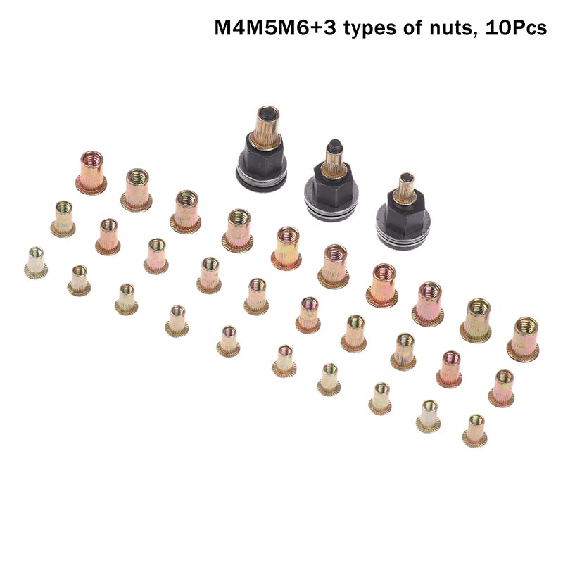 10pc Hand Rivet Nut Tool Set M3-12 Nut Heads Feature for DIY Jewelry Making And Crafting Oasis Select A2