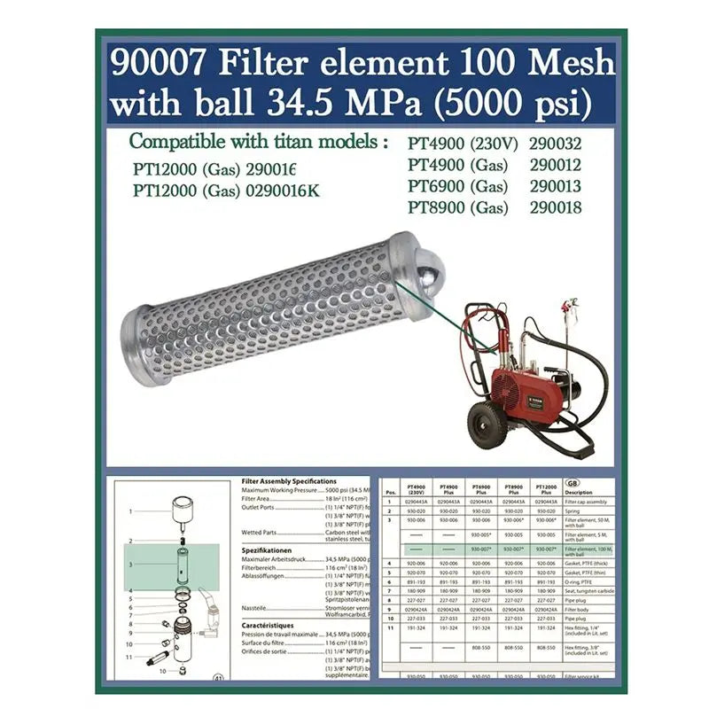 LIKE WISH Pump Manifold Filter For Titan 930-007 Manifold Filter For Titan Airless Sprayers Pump Manifold Filter Oasis Select