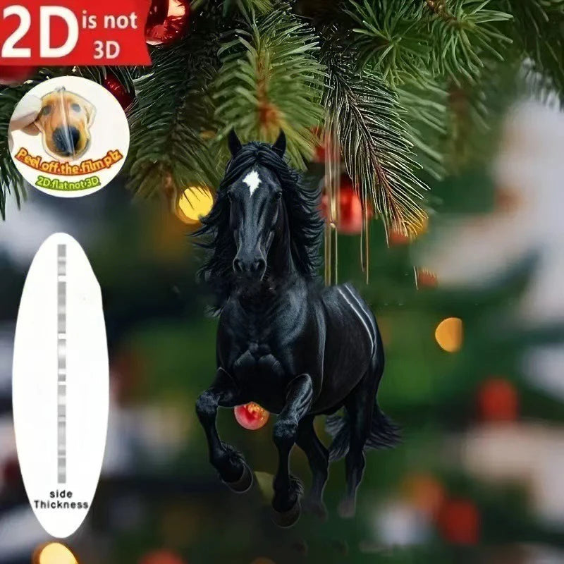 Golden Acrylic Horse Keychain Pendant – Car & Bag Charm Gift