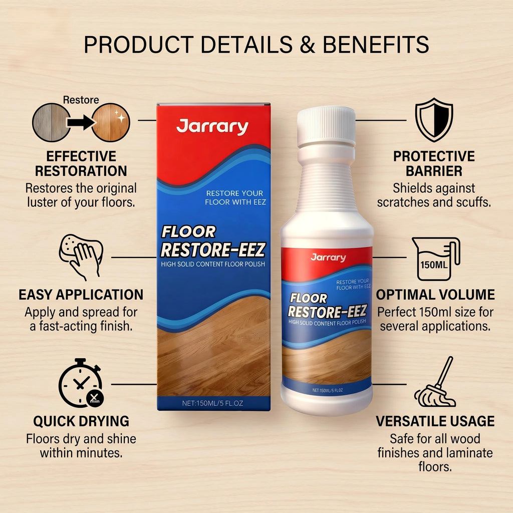 Floor Restorer and Polish for Wood Floors Scratch Repair Long-Lasting Gloss Restorer Wood Flooring Renewal Agent Home Daily Care Oasis Select