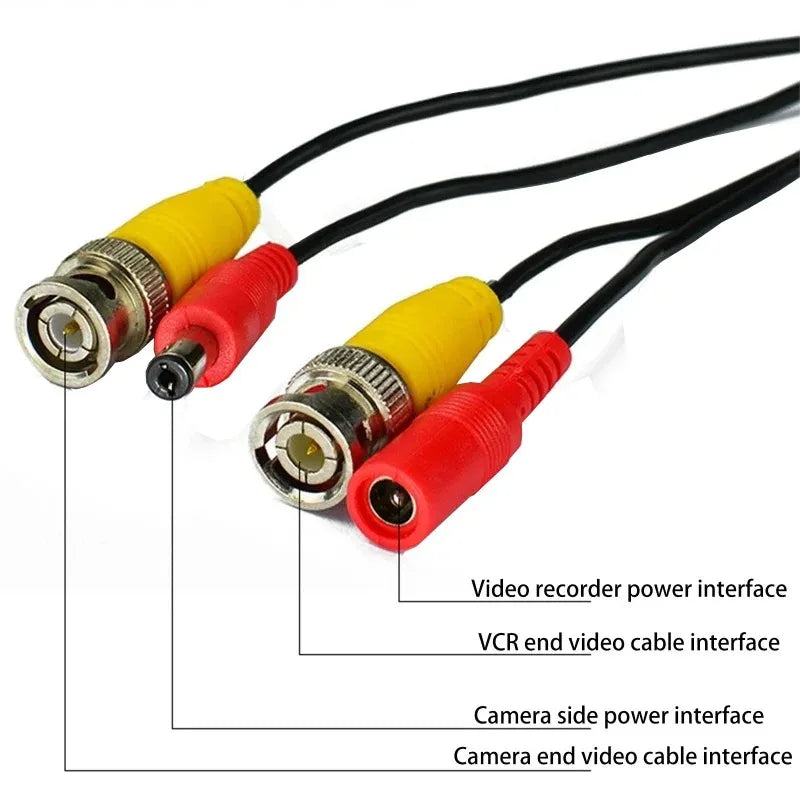 10M/32.8Foot BNC Cable BNC+DC Power Video Extension Cable for CCTV DVR Camera Video Power Supply Security Surveillance Accessory Oasis Select