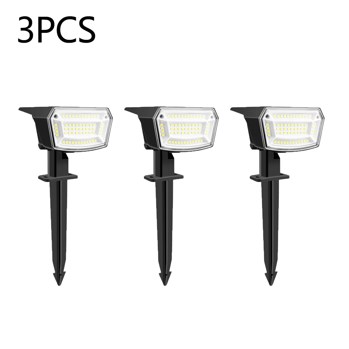 1-5Pcs Solar Outdoor Spot Lights Waterproof can work under -20℃~60℃,59LEDs Adjust Brightness Xmas Tree Yard Path Lawn Decor Lamp Oasis Select 3x LED Solar Lamp White Light