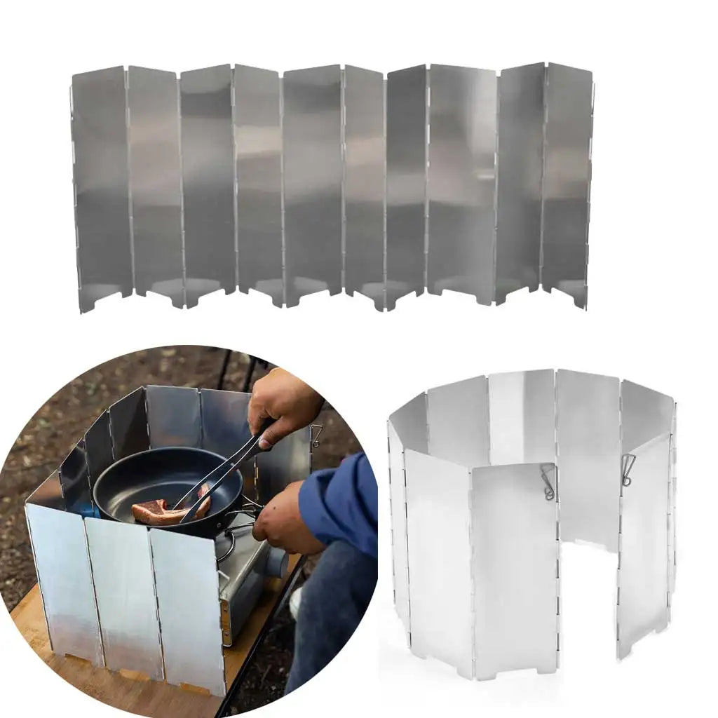 Lightweight Foldable Aluminum Windshield for OutdoorCamping Picnic Stove Gas Burner Wind Guard Shield with Carry Pouch Oasis Select
