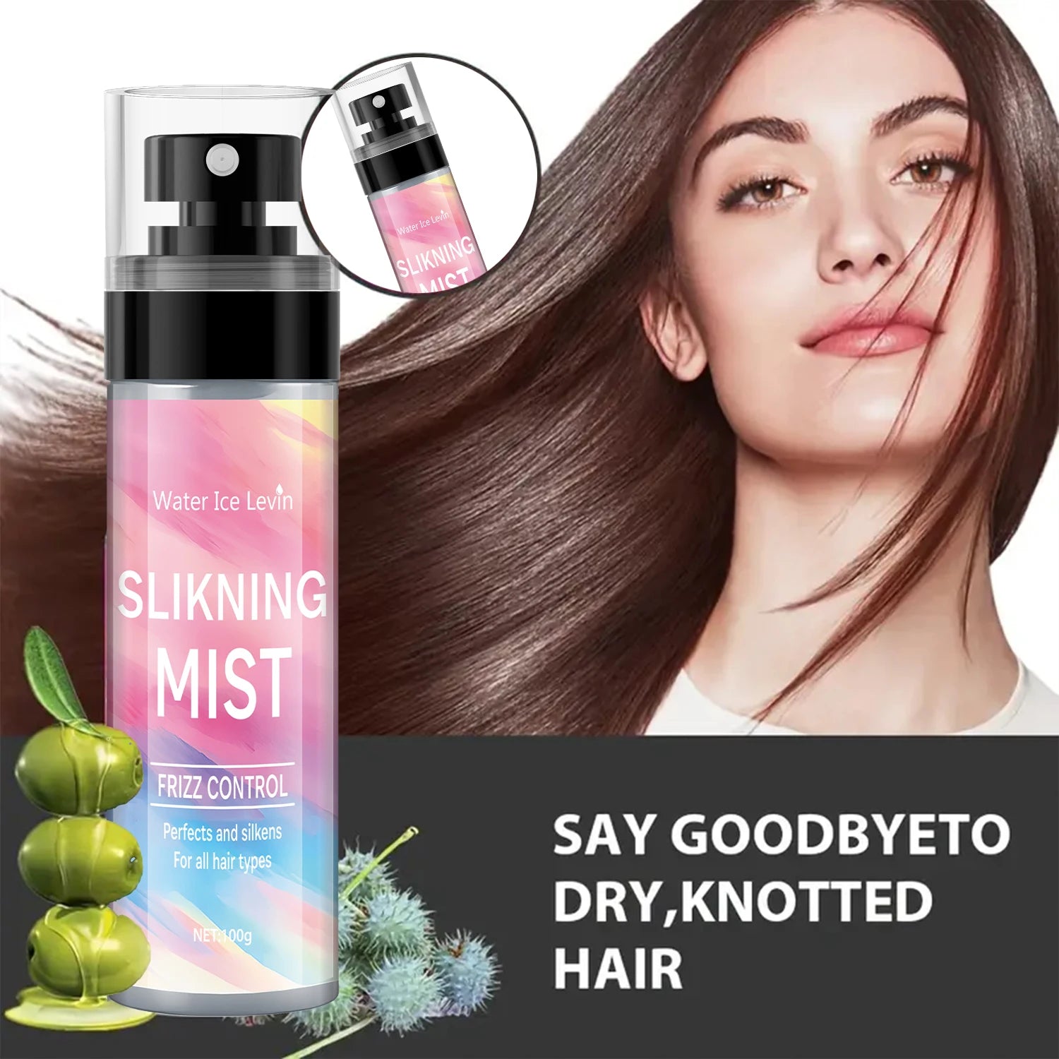 Water Ice Levin 100ml No-Wash Hair Spray – Style & Volume Leave-In Hair Spray Oasis Select