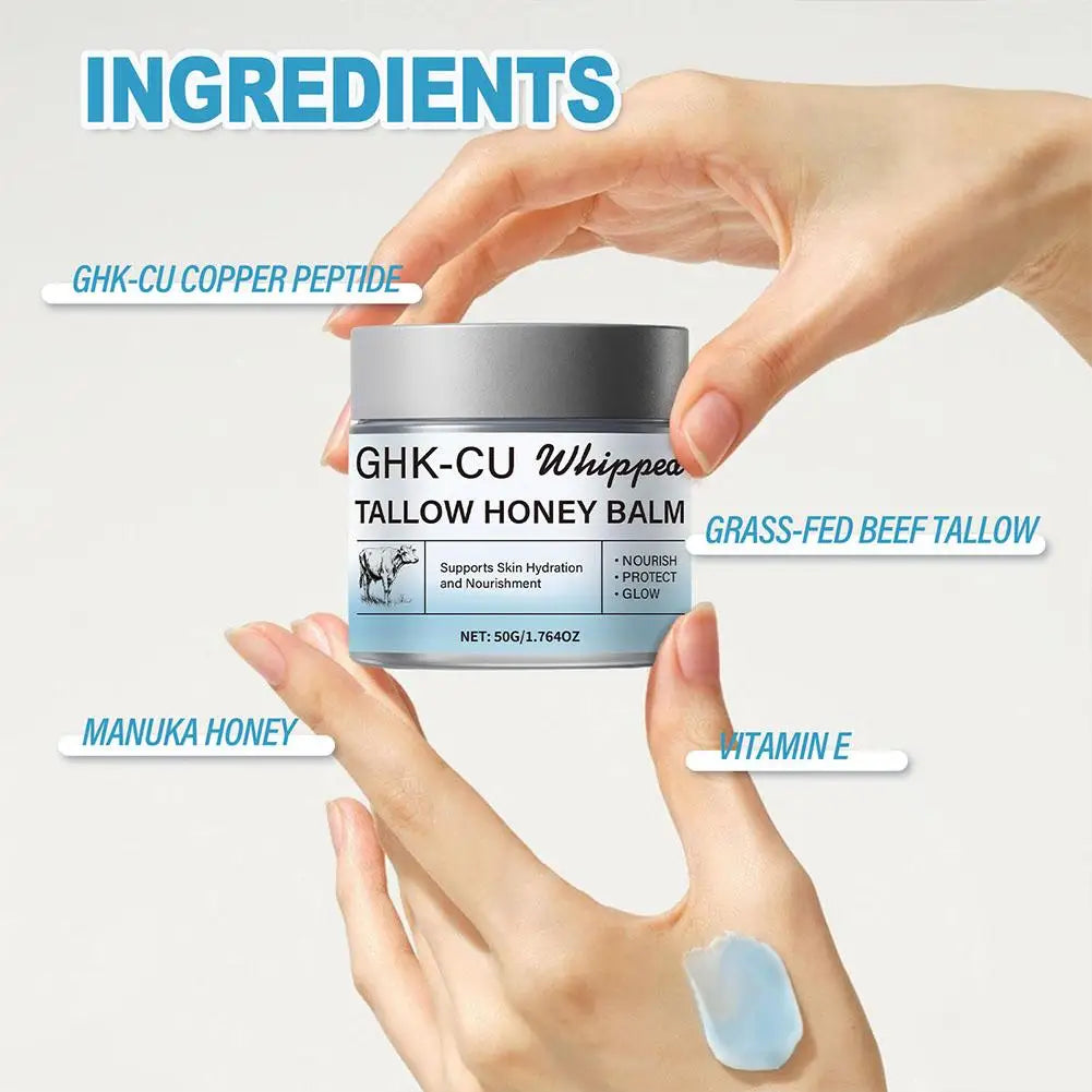 GHK-Cu Copper Peptide Beef Tallow Face Cream – Manuka Honey Face & Body Cream Oasis Select