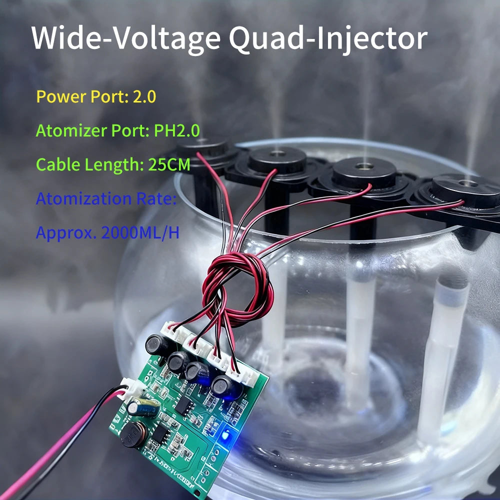 4 Spray Humidifier Module DIY Atomizer Control Board Driver Circuit Board 1Drag4 Plant Watering Heavy Fog Amount Assembly Simple Oasis Select