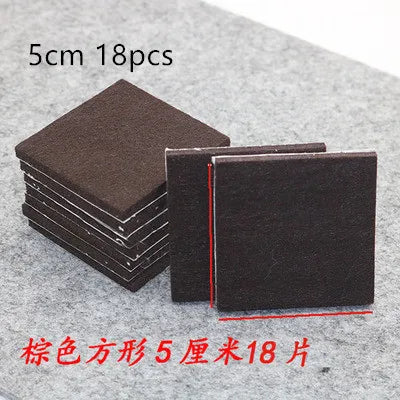 18-128 PCS Felt Chair Leg Pads 5mm Thick Floor Scratch Protector Mat Mute Non-slip Self Adhesive DIY Furniture Accessories Oasis Select Brown Square 5cm