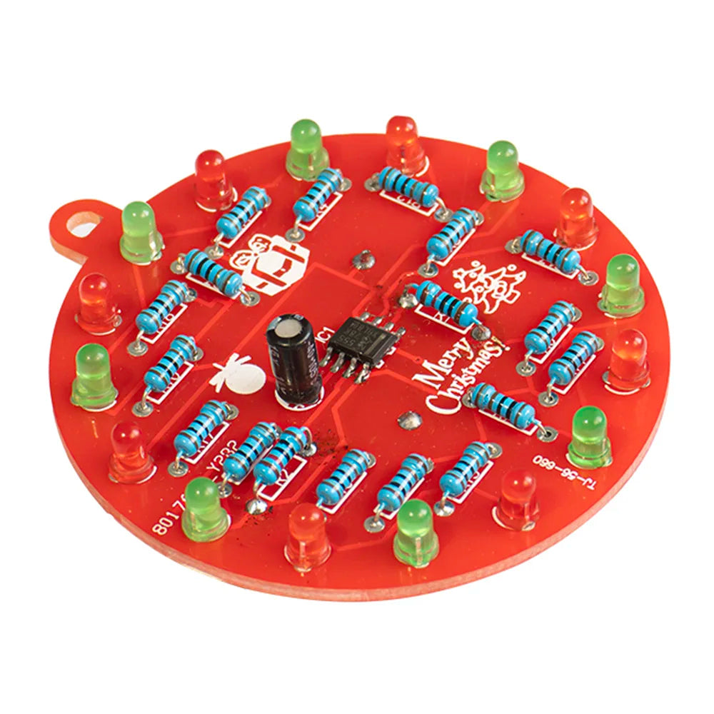 DIY Electronic Kit NE555 Red And Green LED Christmas Tree Decoration Flashing Light Electronic Component Fun Soldering DC 3V Oasis Select