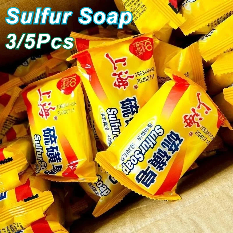 2026 Flash Sale！3/5Pcs Shanghai Sulfur Soap Traditional Chinese Skin Care Oil-Control Acne Cover Cleanser For Glowing Skin Oasis Select